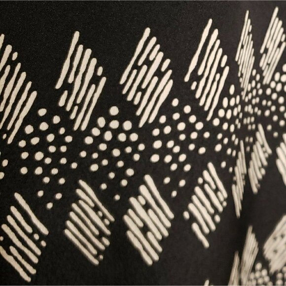 Alice Blue For Stitch Fix Womens 3/4 Sleeve Black Aztec Blouse Medium - Picture 5 of 8